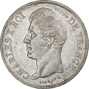 [#1307853] フランス、シャルル10世、5フラン、1828年、ボルドー、銀貨、EF、ガドゥリー:644｜WORLD RESOURCE【KING店】