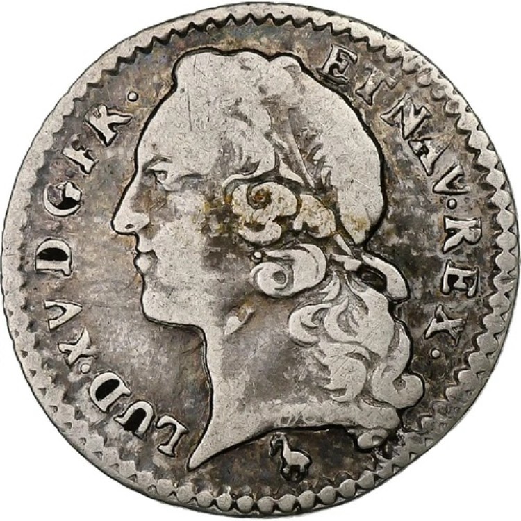 [#1277669] フランス、ルイ 15 世、1/20 エキュ オ バンドー、1760 年、パリ、シルバー、VF｜WORLD RESOURCE【KING店】