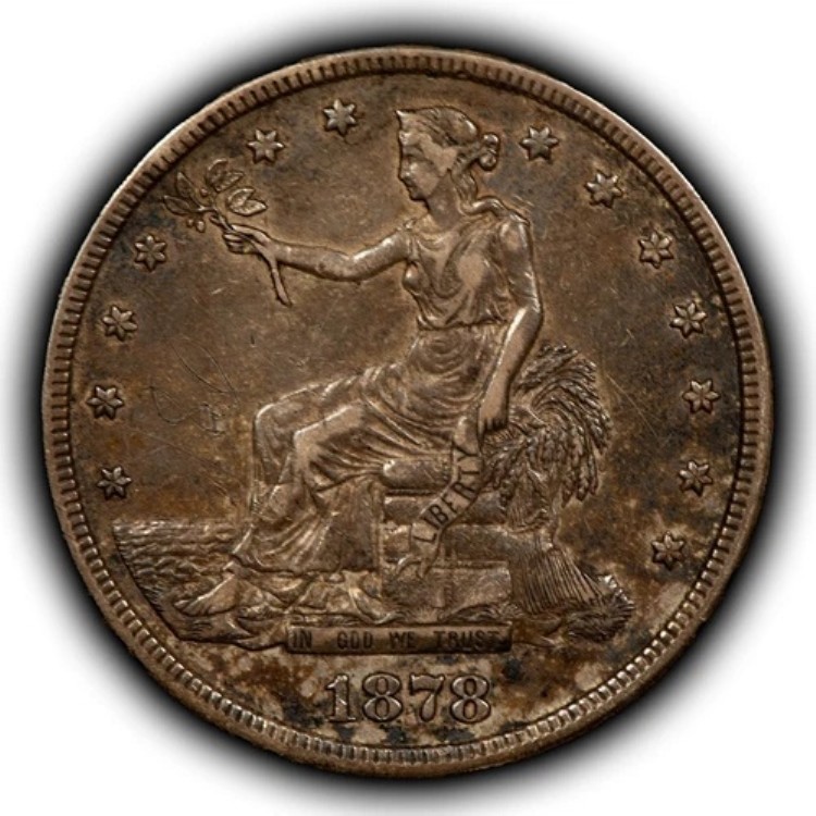 1878-S 1ドル米国銀貨貿易ドル - 深いクラストパティーナ - XF - SKU-B4880｜WORLD RESOURCE【KING店】
