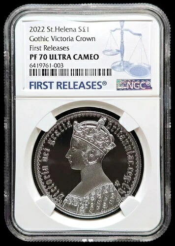NGC PF70 英国ゴシッククラウン ビクトリア・ワイオンデザイン セントヘレナ 2022年 銀貨 1オンス｜WORLD RESOURCE【KING店】