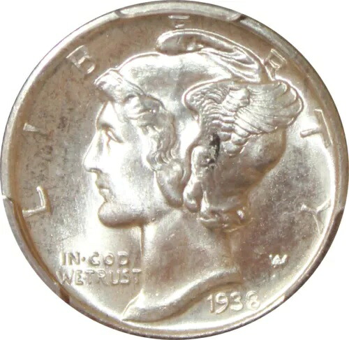 1938-D MS67FB マーキュリーダイム、PCGS 40497889｜WORLD RESOURCE【KING店】
