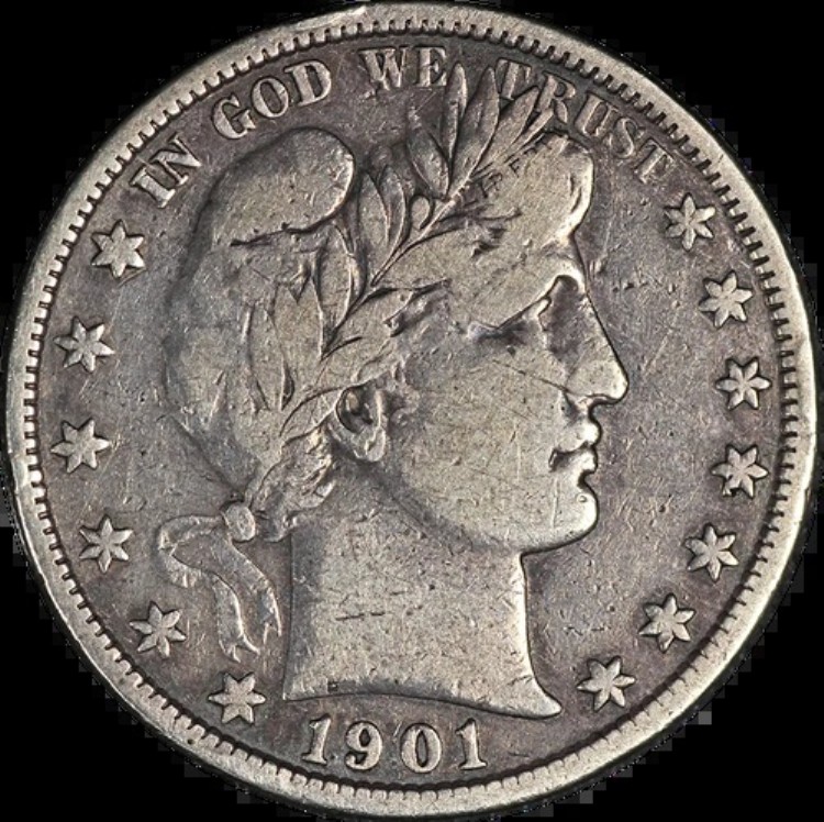 1901-S バーバー ハーフダラー ナイス F/VF ナイス アイ アピール ナイス ストライク|WORLD RESOURCE【KING店】