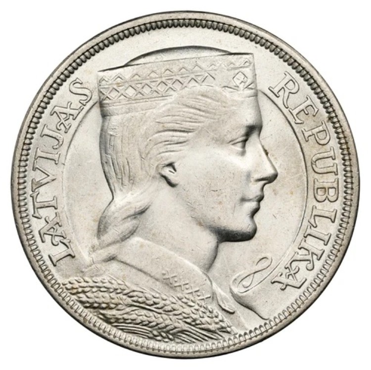 1932年、ラトビア共和国。美しい5ラティ銀貨。キー日付！NGC MS-62！｜WORLD RESOURCE【KING店】