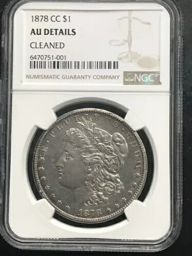 1878年CCモルガン・ダラー-NGC AU詳細-クリーニング済み