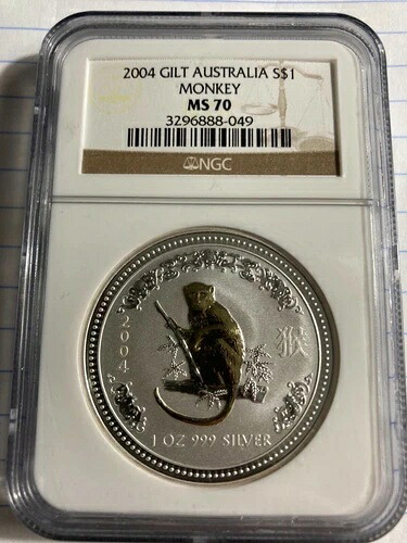 2004年 ギルト オーストラリア シルバー ルナシリーズ 申年 ?? NGC MS70 超レア??｜WORLD RESOURCE【KING店】