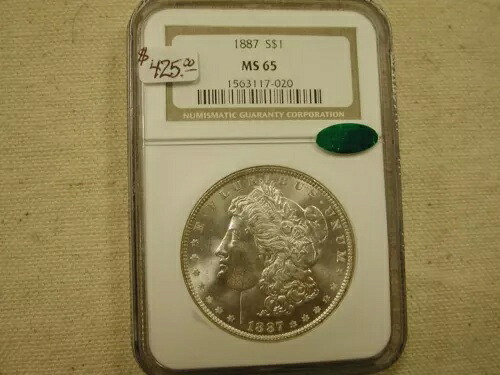 1887年 モルガン MS65 NGC CAC グリーンビーン 明るく光沢のある