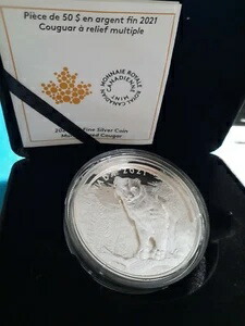 2021 ???? カナダ 50 ドル 純銀 多層クーガーコイン 219,450円