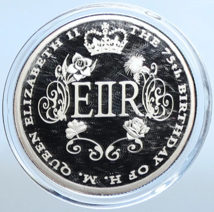2001年 リベリア 英国女王エリザベス2世75歳誕生日プルーフ銀貨 10ドル i111335