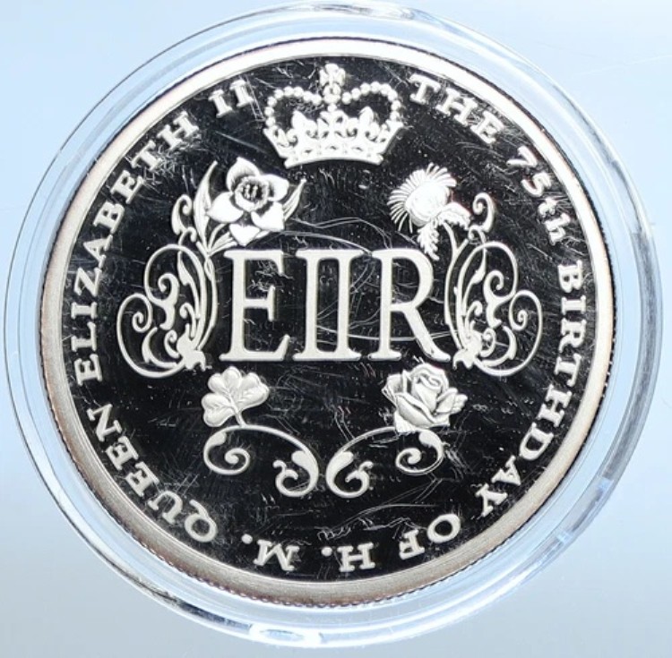 2001年 リベリア 英国女王エリザベス2世75歳誕生日プルーフ銀貨 10ドル i111327