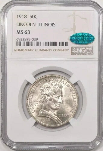 1918年イリノイ州記念ハーフドル NGC MS-63 CAC｜WORLD RESOURCE【KING店】