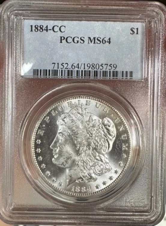 1884年-CC アメリカン シルバー モルガン ダラー コイン PCGS MS64｜WORLD RESOURCE【KING店】