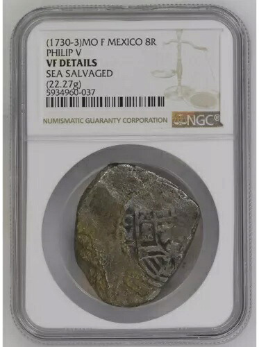 希少 1700年代 8レアル スペイン植民地銀貨 NGC VF 難破船 海賊金貨時代｜WORLD RESOURCE【KING店】
