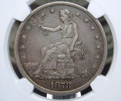 1878 年 "S" 米国貿易銀貨 1 ドル NGC XF 詳細 #082 エクストラファイン ECC&C, Inc.｜WORLD RESOURCE【KING店】