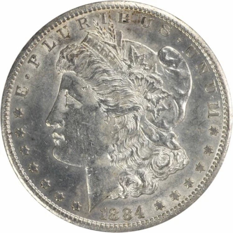 1884-CC モルガン銀貨 AU スライダー 未認定 #150|WORLD RESOURCE【KING店】