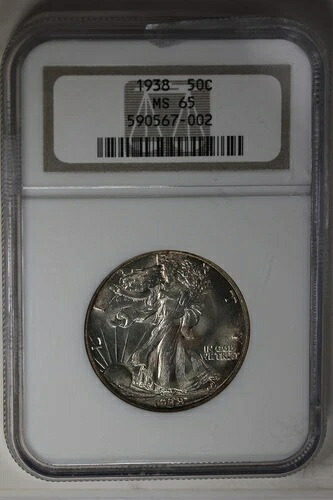 1938年 .50 NGC MS65 ウォーキング・リバティ、レディ・リバティ・ハーフ｜WORLD RESOURCE【KING店】