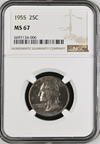 1955年 25セント ワシントン クォータードル NGC MS67 6697134-006|WORLD RESOURCE【KING店】
