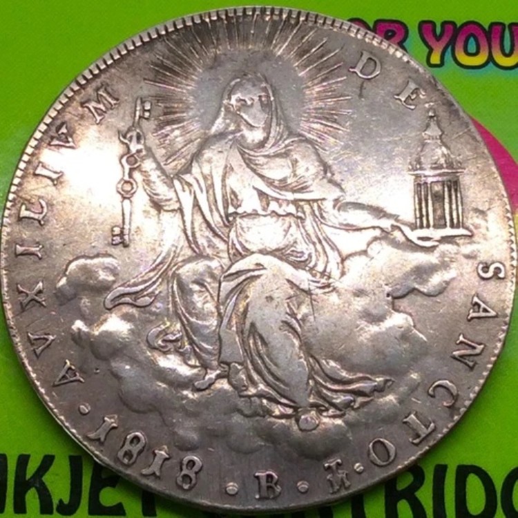 バチカン・スクード 1818年 教皇ピウス7世 18年 銀貨|WORLD RESOURCE【KING店】