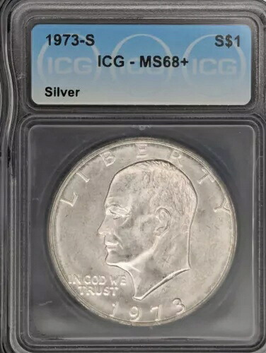 1973-S シルバー IKE ICG MS68+ 希少 本物 美品 小売価格 800.00ドル