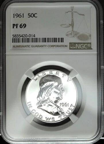 1961 NGC プルーフ 69 フランクリン シルバー ハーフドル ☆☆ セットに最適 ☆☆ 014