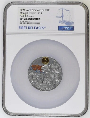 2オンス銀貨 2024年 カメルーン モンゴル帝国 NGC MS 70 アンティーク 初版｜WORLD RESOURCE【KING店】