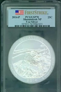 2014-P シェナンドー NP ATB 5オンス シルバー PCGS SP70 ファーストストライク FS