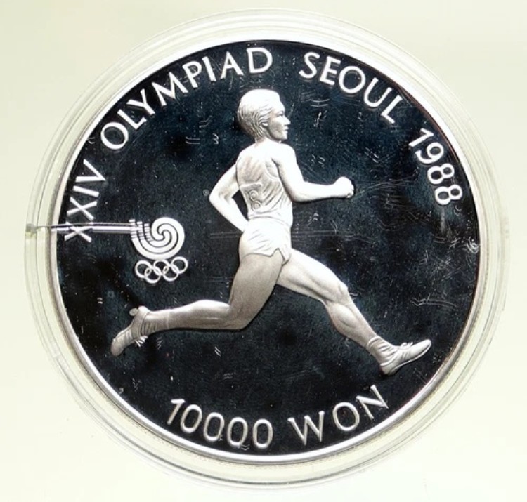 1988年ソウルオリンピック 馬術 10000ウォン大型記念銀貨　PCGS高鑑定 1988年ソウルオリンピック 馬術 10000ウォン大型記念銀貨 PCGS高鑑定