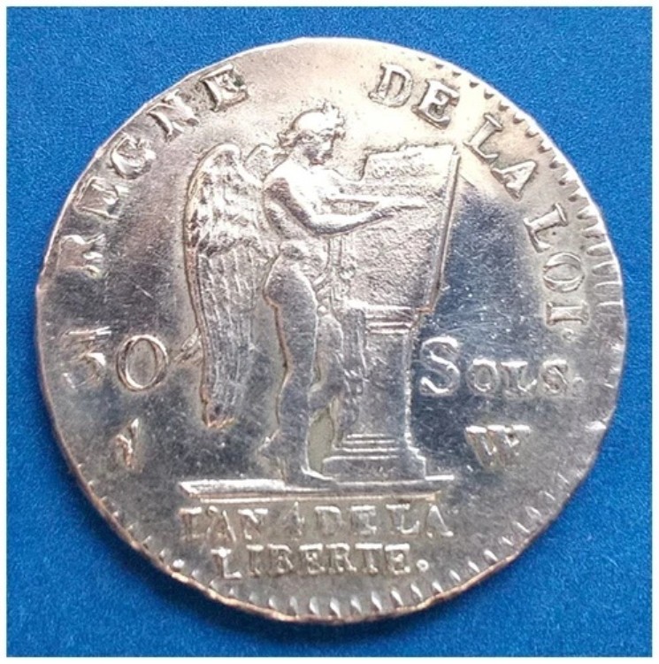 素晴らしい1792年製銀貨30ソル！希少なリール造幣局！革命で斬首されたルイ16世！ 145,200円
