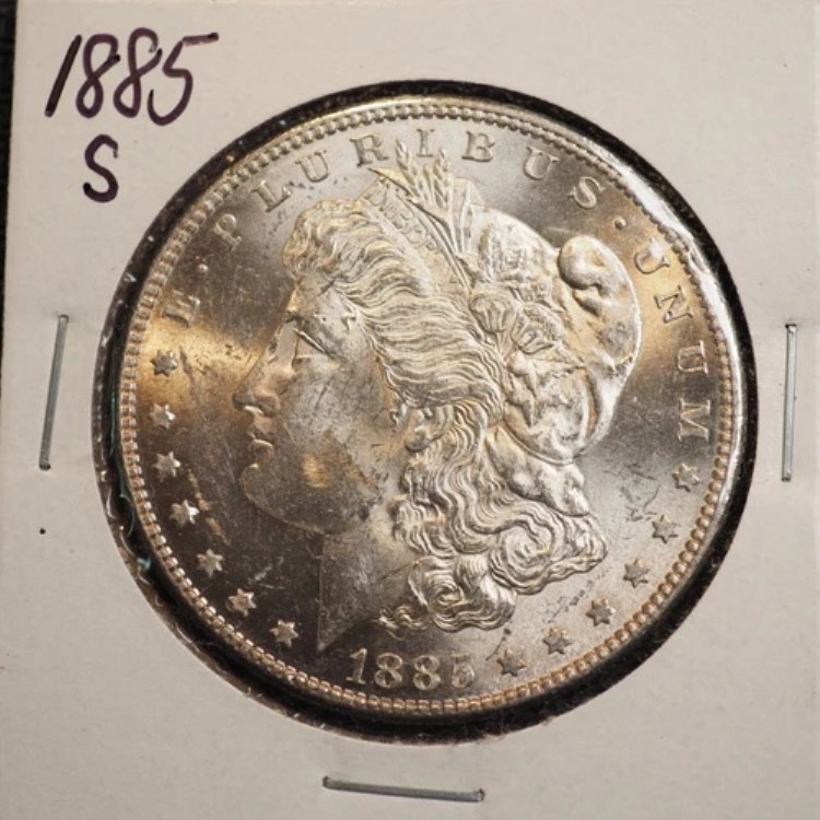 1885年 S モーガン シルバードル **素敵なコイン！** - 送料無料！ X0301
