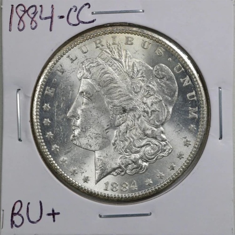 1884-CC 1ドルモルガン銀貨 BU+コンディション #BH01441