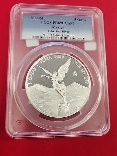 2022年-月 メキシコ プルーフ リベルタッド PCGS PR69DCAM 5オンス シルバー