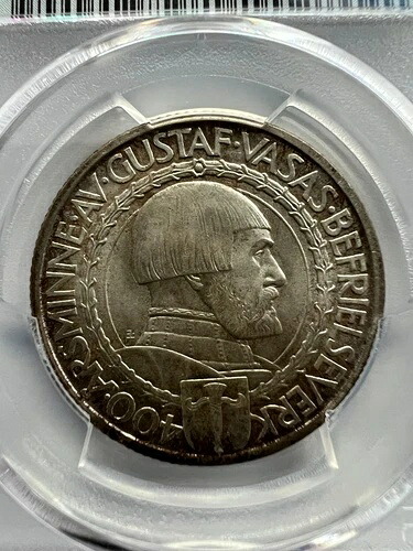 スウェーデン 1921 2 Kr. MS67