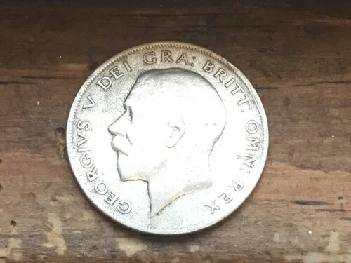 希少なエラー 1921 / 921 英国ハーフクラウン 素晴らしいシルバーコイン イギリス