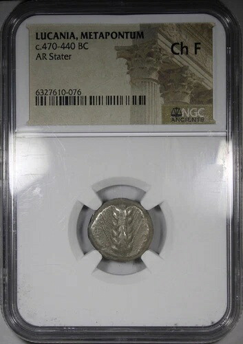 ルカニア メタポントゥム 紀元前 470 ～ 440 年頃 AR ステーター NGC CH F