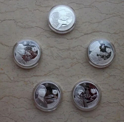 中国 2017年 銀貨5枚セット - 中国人民解放軍
