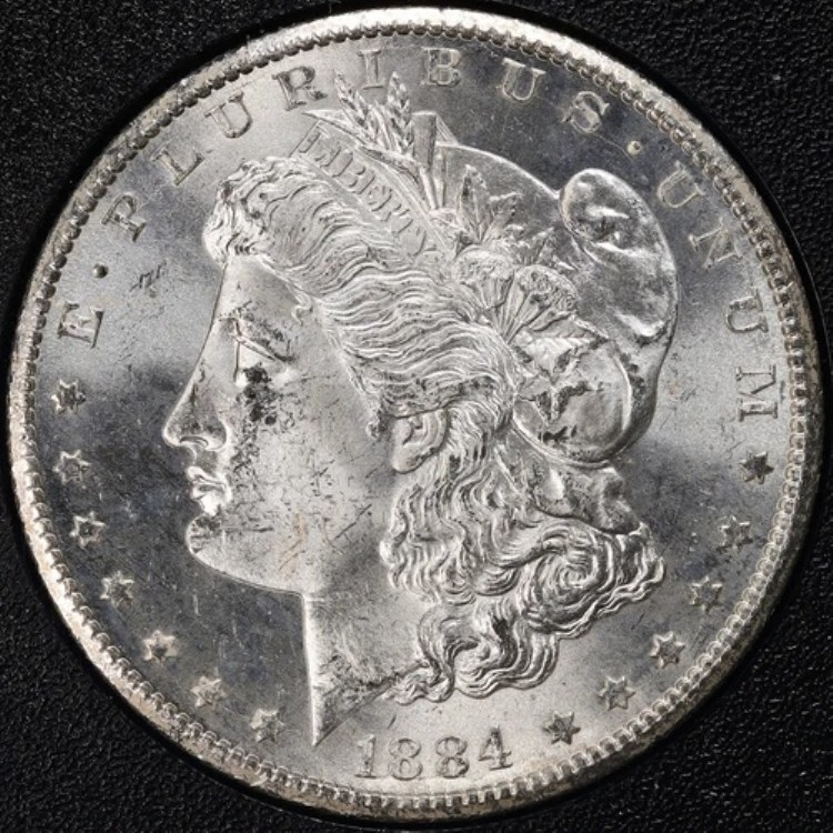 1884-CC $1 GSA モルガン銀貨 チョイス BUコンディション #BH00874 箱とCOA付き