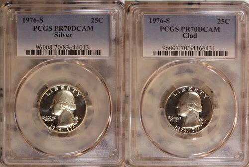1976 S ワシントン クォーター セット シルバー & クラッド PCGS PR70DCAM トップ ポップ! 250 周年!!｜WORLD RESOURCE【KING店】