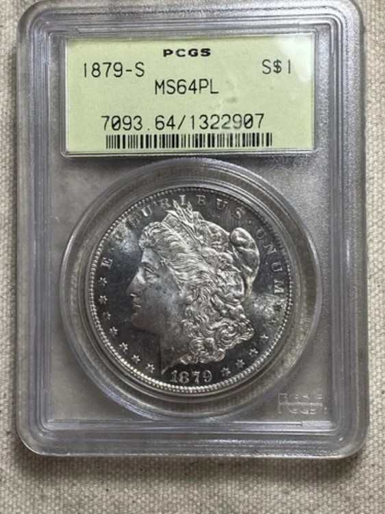 1879年 S モーガン銀貨 PCGS MS-64 PL オールドグリーンホルダー 派手なコイン｜WORLD RESOURCE【KING店】