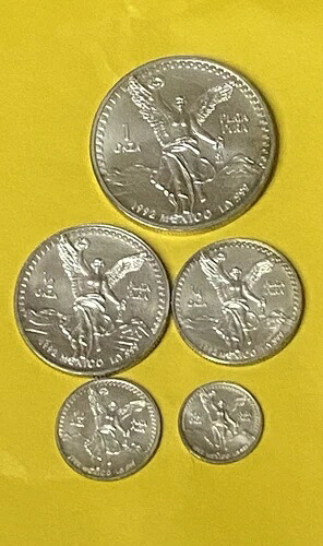 1992年セット リベルタッド銀貨 5オンス (5枚)｜WORLD RESOURCE【KING店】