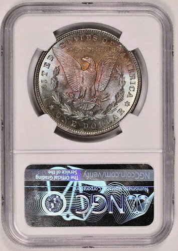 1896年 良質な日付のモルガン・ダラー NGC MS 63 美しい色調の裏面｜WORLD RESOURCE【KING店】