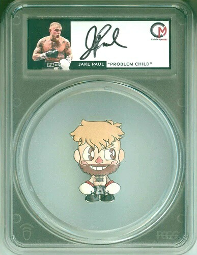 2024年 ニウエ 5ドル ちび ジェイク・ポール プロブレム・チャイルド 直筆サイン入り 2オンス PCGS PR70 DCAM OGP｜WORLD RESOURCE【KING店】
