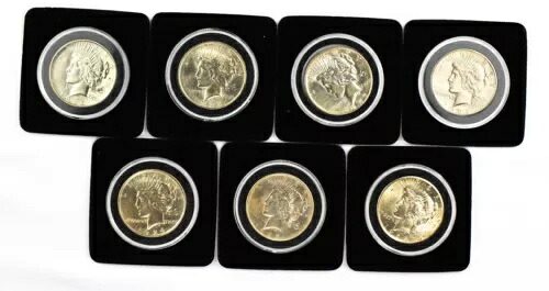 1922-1926年米国銀貨平和ドルAU/BUクリーニング済み - 7枚セット