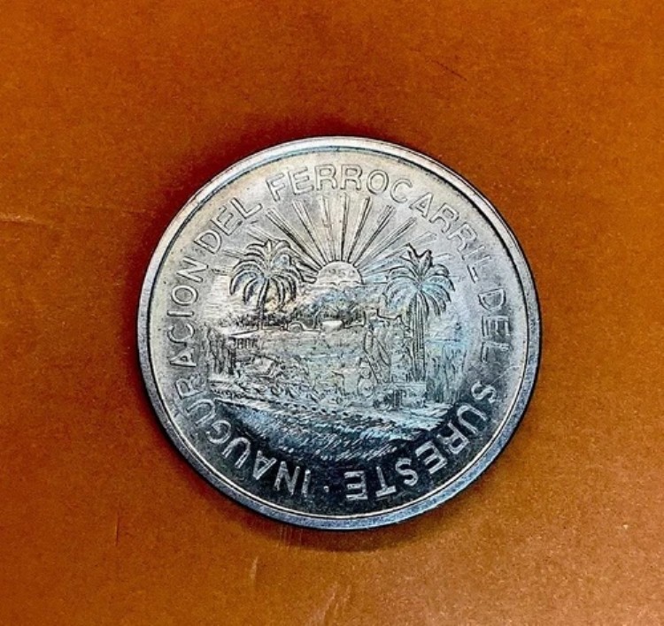 1950年 メキシコ 5ペソ 南部鉄道 フェロカリル 蒸気機関車 未流通銀貨｜WORLD RESOURCE【KING店】