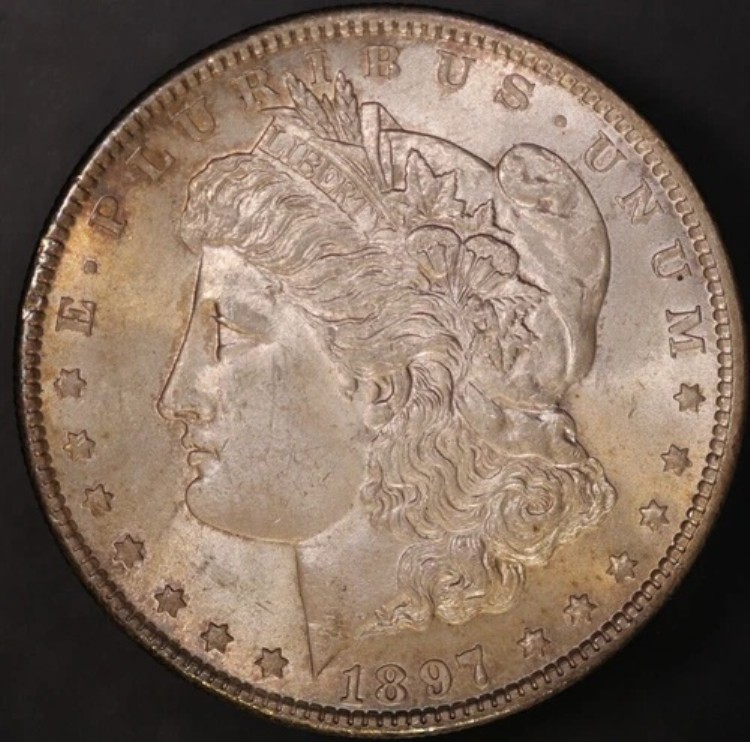 1897年 モルガン銀貨（トーン加工）地元コレクションより新品 ロット7742｜WORLD RESOURCE【KING店】