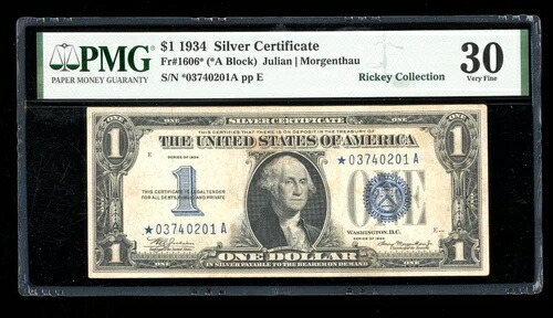 DBR 1934 $1 シルバー ファニーバック STAR Fr. 1606* PMG 30 シリアル *03740201A｜WORLD RESOURCE【KING店】