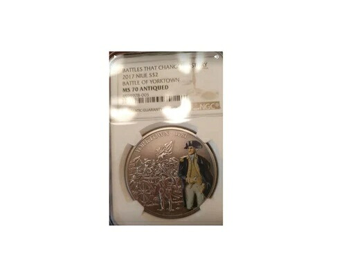 2017年 ニウエ ヨークタウンの戦い 1オンス シルバー アンティーク NGC MS70 アンティークマット レア