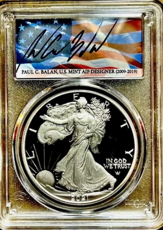 2021 W シルバー イーグル PCGS 1オンス ローポップ PR70 バランス FDOI - 商品番号 NGE