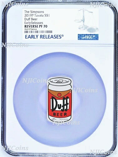 2019年 ザ・シンプソンズ シンプソンズ ダフビール レクタンギュラー $1 1オンス シルバーコイン NGC PF 70 ER