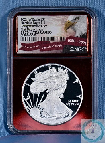 2021 W 1オンス シルバーイーグル NGC PF70 UC タイプ1 コングラッツセット FDI レッドフォイルホルダー｜WORLD RESOURCE【KING店】