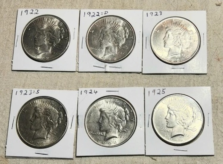 （6）未流通銀平和ドル硬貨 - 1922年、1922D、1923、1923S、1924、1925年
