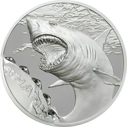 2017 年 5 ドル パラオ SHARK バイトマーク 1 オンス シルバー プルーフ コイン。｜WORLD RESOURCE【KING店】